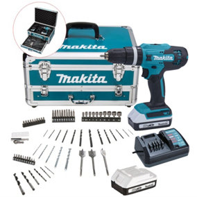Makita HP488DWAE 18v Lithium Combi Hammer Drill 2x2Ah Metal Case + 70 Bit Set