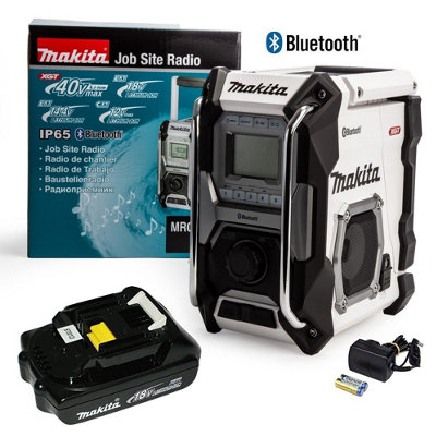 Makita Job Site Bluetooth Radio MR002GZ01 White LXT XGT 18V 40v Max +18v Battery