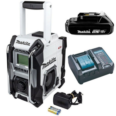 Makita Job Site Radio MR001GZ01 White 18v Digital Display + Battery + Charger