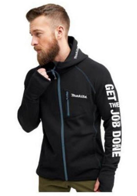 Makita LXT Black Zip Sports Hoodie Jacket Polar Tec Get Job Done Large