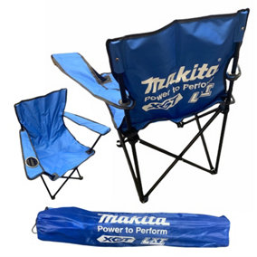 Makita LXT XGT Blue Folding Camping Chair Outdoor Garden Beach Fishing + Bag