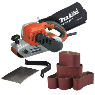 Makita M9400 4" 100 x 610mm Heavy Duty Belt Sander & Dust Bag 240v +5 Belts 9404
