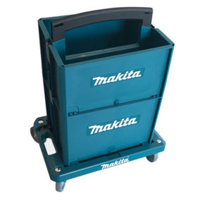 Makita MakPac Case Tool Box Carrier Open Tote - Twin Pack + Wheeled Cart Trolley