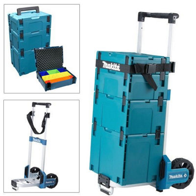 Makita MakPac Tower Trolley Includes 4 Makpac Cases Type 1,2,3,4 + Organiser DIY at B&Q