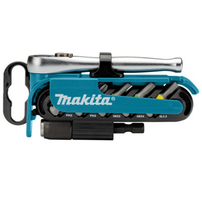 Makita P-79142 Screwdriver Bit Set Colour Coded + Ratchet + Bit Holder PZ2 PZ3 +