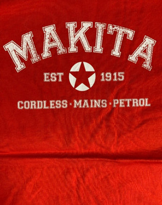 Makita Red Grey Crew Neck T-Shirt Official Merchandise EST 1915 LARGE