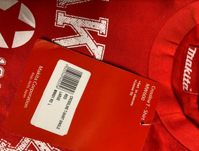Makita Red Grey Crew Neck T-Shirt Official Merchandise EST 1915 LARGE