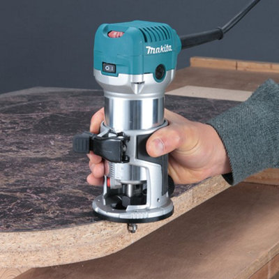 Makita RT0702CX4 240V 1/4" Router Laminate Trimmer with Guide and Plunge Base