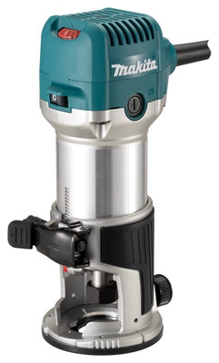Makita RT0702CX4 240V 1/4" Router Laminate Trimmer with Guide and Plunge Base