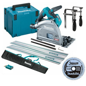 Makita SP001GZ03 40v MAX XGT Brushless Plunge Saw + 2x 1.5m Rails + Bag + Clamps
