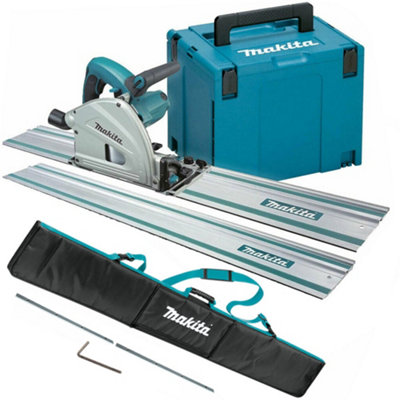 Makita SP6000J2 165mm Plunge Saw 240V with 2 x 1.5m Guide Rail in Bag + Connector & Case