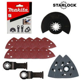 Makita Starlock Multi Tool 15 Piece Carpentry Set Plunge Segment Blade DTM52