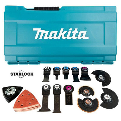 Makita Starlock Multi Tool 44 Piece Set Plunge Segment Blade Sanding Sheet DTM52 DIY at B&Q