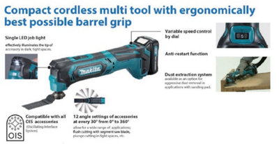Makita TM30DZ CXT 10.8v Lithium Cordless Multi Tool MultiTool + Accessory Set