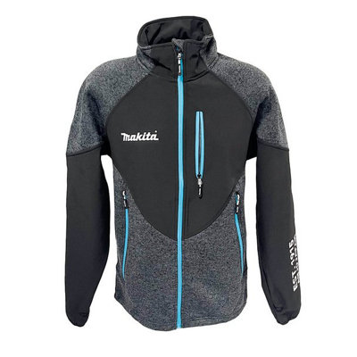 Makita Tornado Work Fleece M Jacket Black Blue Zip Makita Logo - Medium