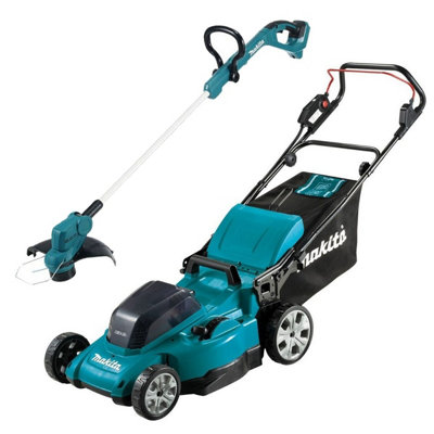 Makita Twin 18v/36v Cordless LXT Lawn Mower Brushless + Makita DUR193Z Strimmer