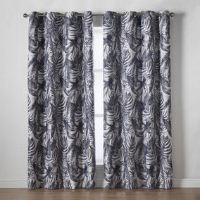 Mal 90" x 108" Charcoal (Ring Top Curtains)