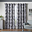 Mal 90" x 90" Charcoal (Ring Top Curtains)
