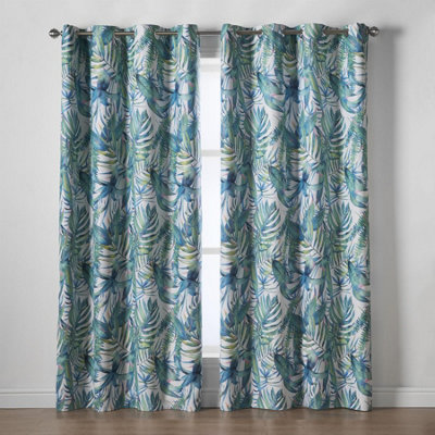 Mal Ring Top Curtains Green 168cm x 183cm