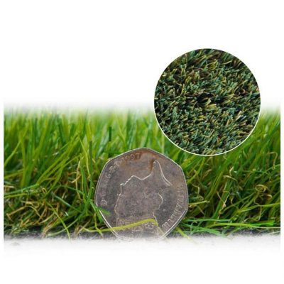 Malaga 40mm Outdoor Artificial Grass, Value For Money, Pet-Friendly Artificial Grass For Lawn-18m(59') X 4m(13'1")-72m²