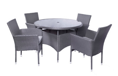 Malaga Four Seater Fixed Dining Set