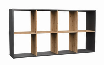 MALAX 2x4 Compartment Shelf Anthracite Artisan Oak