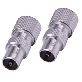 Male Coaxial TV Aerial Connector Plugs for RF Cable/Freeview - Durable Metal Construction - Pack of 2