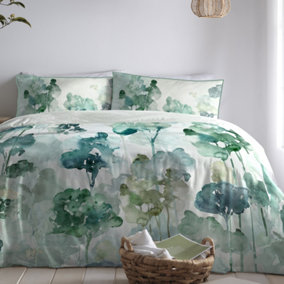 Malia 100% Cotton Watercolour Print Duvet Cover Set