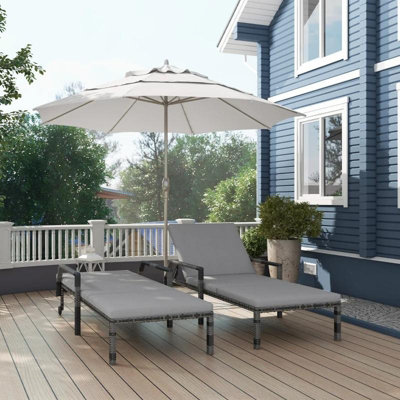 Malibu Rattan Sun Loungers Set of 2 DIY at B Q
