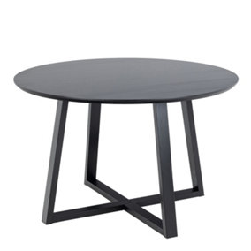 Malika Dining Table in black Lacquered Oak Effect