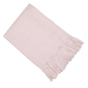 Malini Faux Thick Mohair Throw Babypink