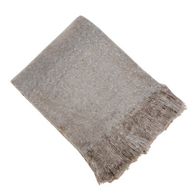 Malini Faux Thick Mohair Throw Grey