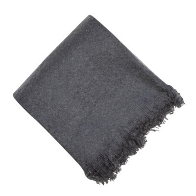 Malini Faux Thick Mohair Throw Slate