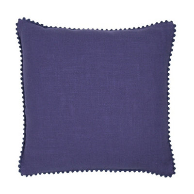 Navy pom pom outlet cushion