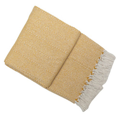 Malini Soft Recycled Throw Mustard