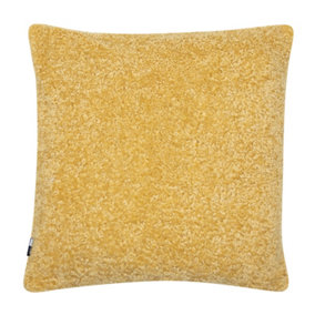 Malini Textured Faux Fur Cushion Mustard