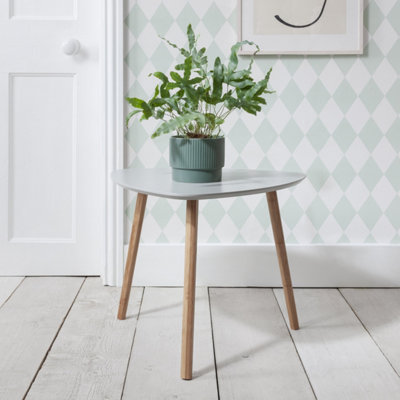 Malme Side Table Occasional Large in Chalk Grey and Natural Pine