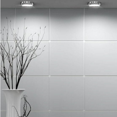 Set Of 8 Glass Mirror Wall Tiles Square 15cmx15cm Self Adhesive  Bathroom/Bedroom