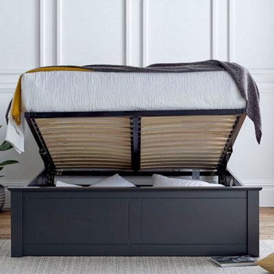 Malmo Beluga Wooden Ottoman Storage Bed - King Size Ottoman Only