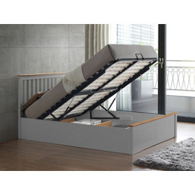 Malmo Grey Wooden Ottoman Bed Double