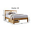 Malmo Oak Finish Wooden Bed Frame - King Size