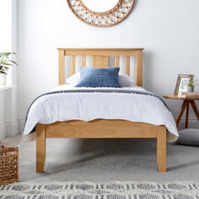 Malmo Oak Finish Wooden Bed Frame - Single
