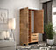 Malta 1 Contemporary 2 Door Wardrobe 2 Drawers  4 Shelves 1 Rail Golden Oak Effect (H)2020mm (W)1030mm (D)400mm