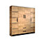 Malta 1 Contemporary 4 Door Wardrobe 2 Drawers  8 Shelves 1 Rail Golden Oak Effect (H)2020mm (W)2010mm (D)400mm