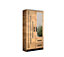 Malta 4 Contemporary Mirrored 2 Door Wardrobe 2 Drawers  4 Shelves 1 Rail Golden Oak Effect (H)2020mm (W)1030mm (D)400mm