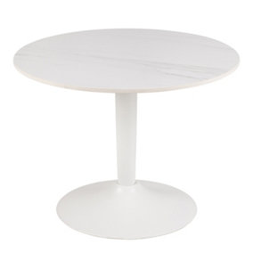 Malta Ceramic Round Coffee Table in White 60x45cm