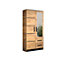 Malta Contemporary Mirrored 2 Door Wardrobe 2 Drawers  4 Shelves 1 Rail Golden Oak Effect (H)2020mm (W)1030mm (D)400mm