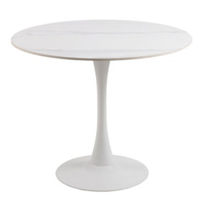 Malta Round Dining Table in White
