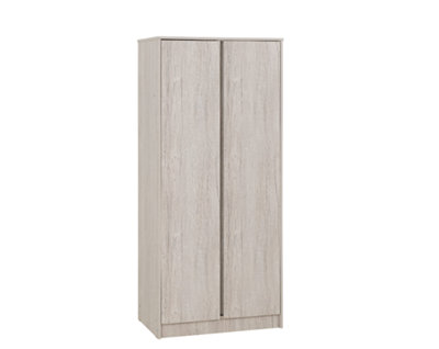 Malvern 2 Door Wardrobe in Urban Snow Beige Finish Recessed Handles