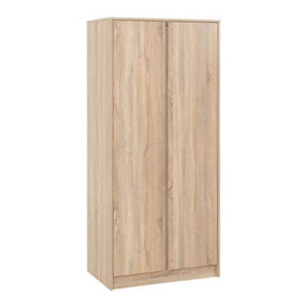Malvern 2 Door Wardrobe - L50.5 x W80 x H180 cm - Sonoma Oak Effect